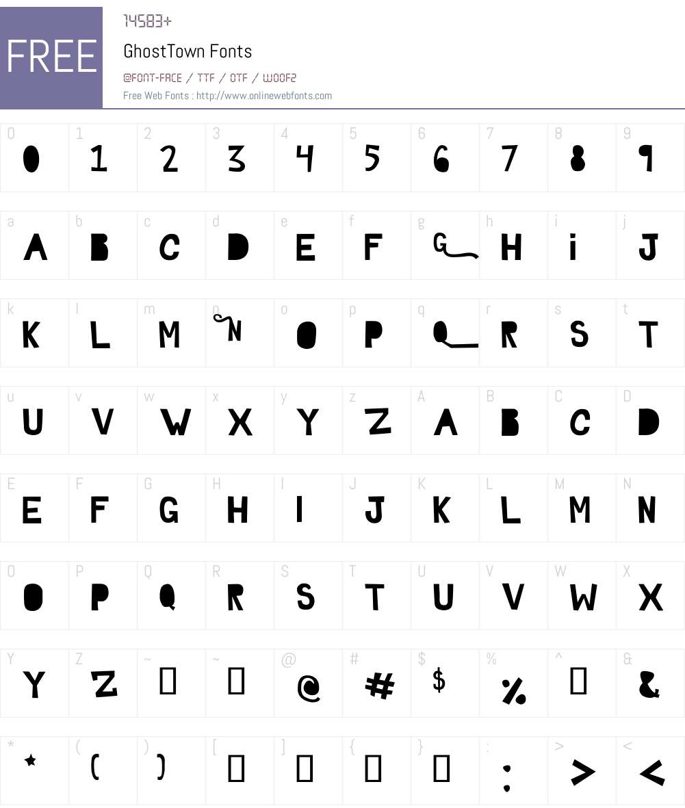 GhostTown Font Screenshots