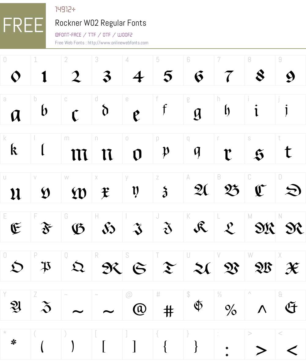 Rockner Font Screenshots