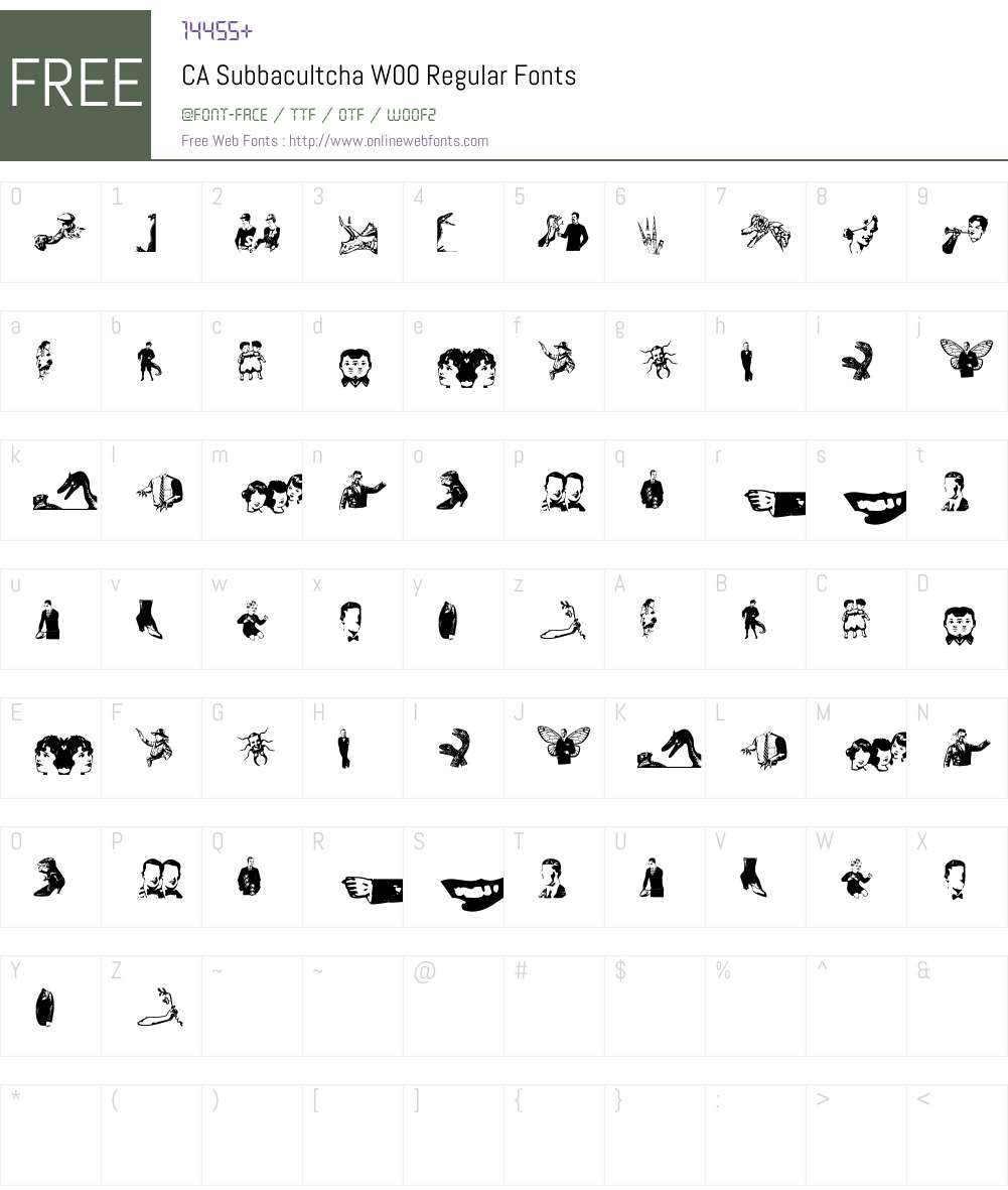 CASubbacultchaW00-Regular Font Screenshots