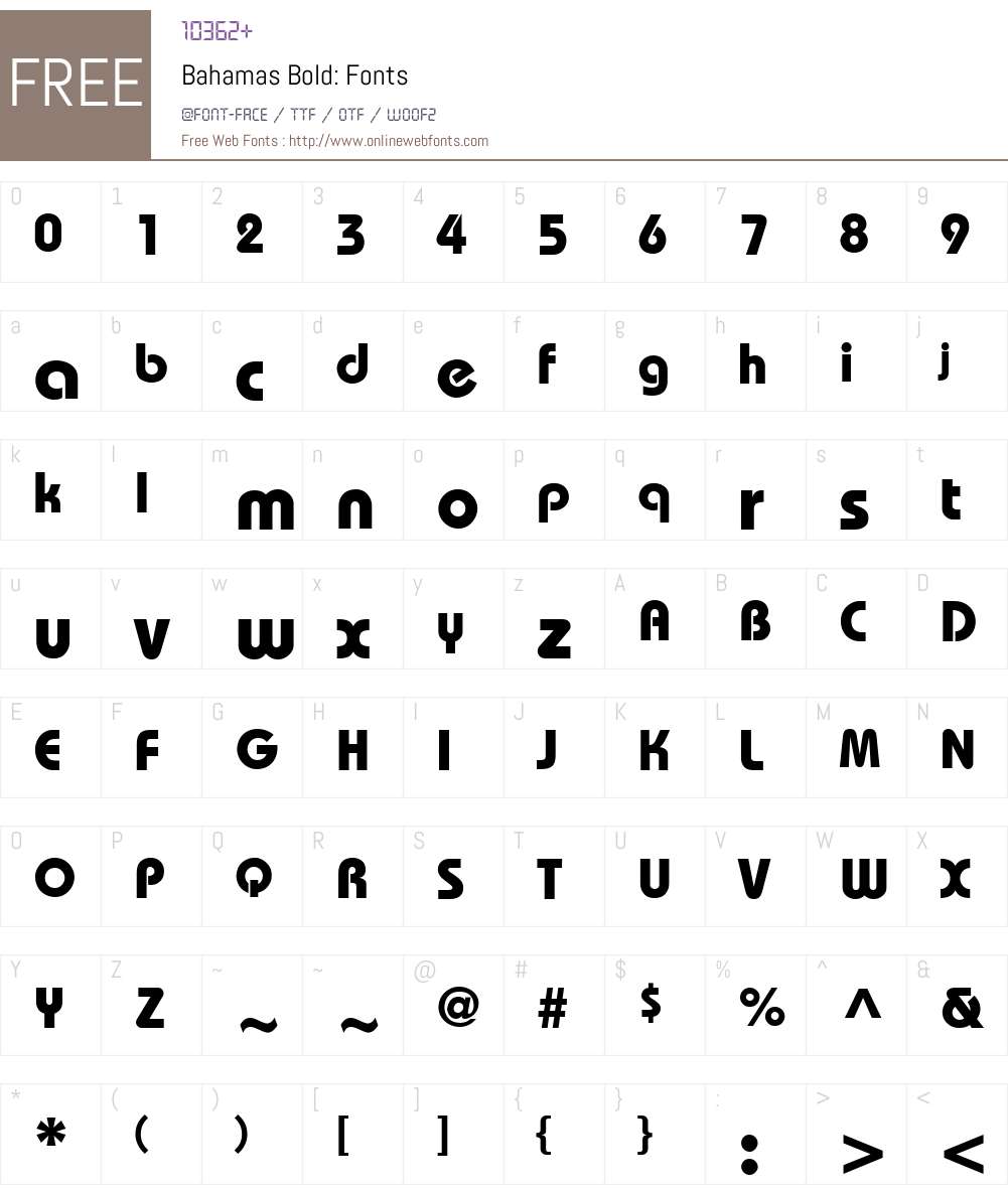Bahamas Font Screenshots