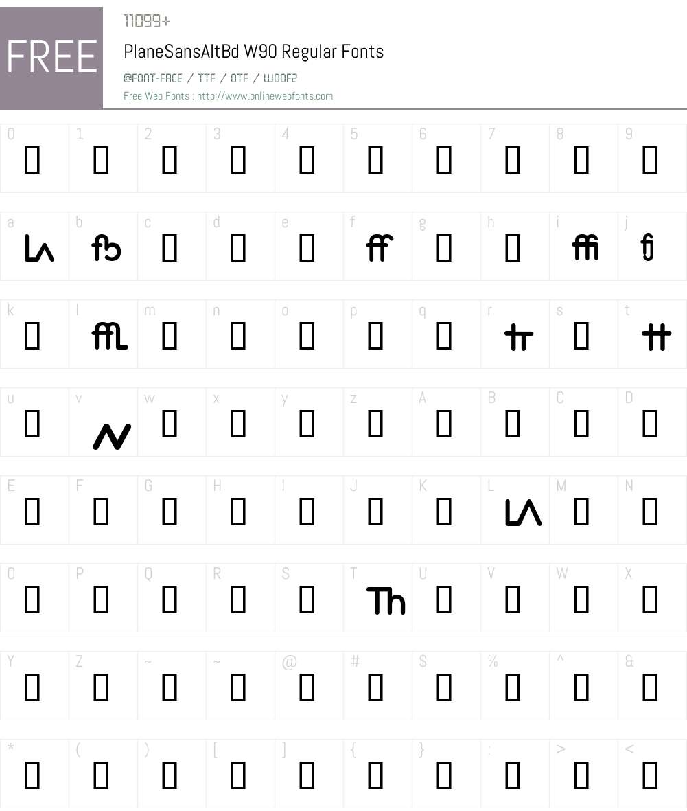 PlaneSansAltBd Font Screenshots