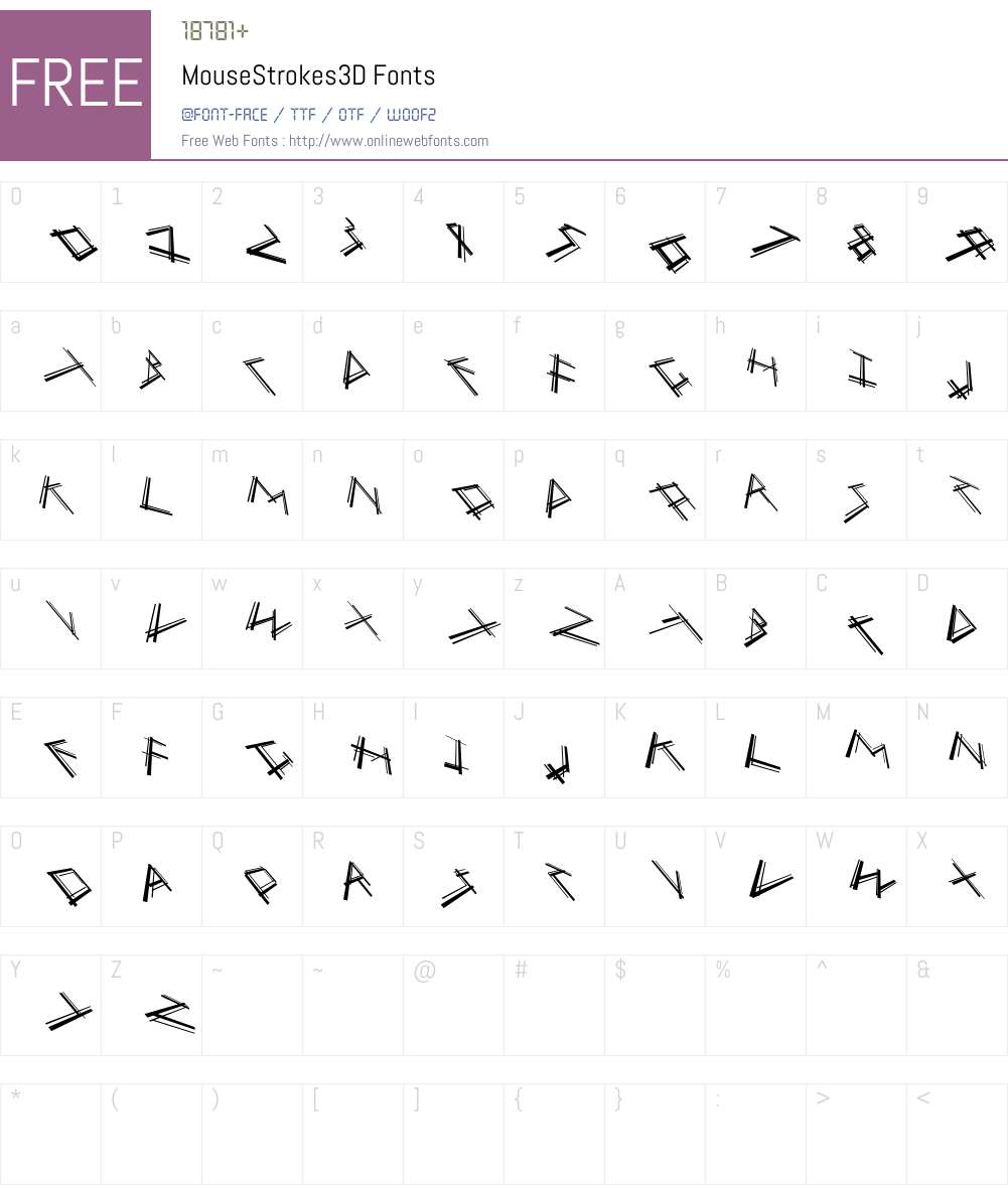 MouseStrokes3D Font Screenshots
