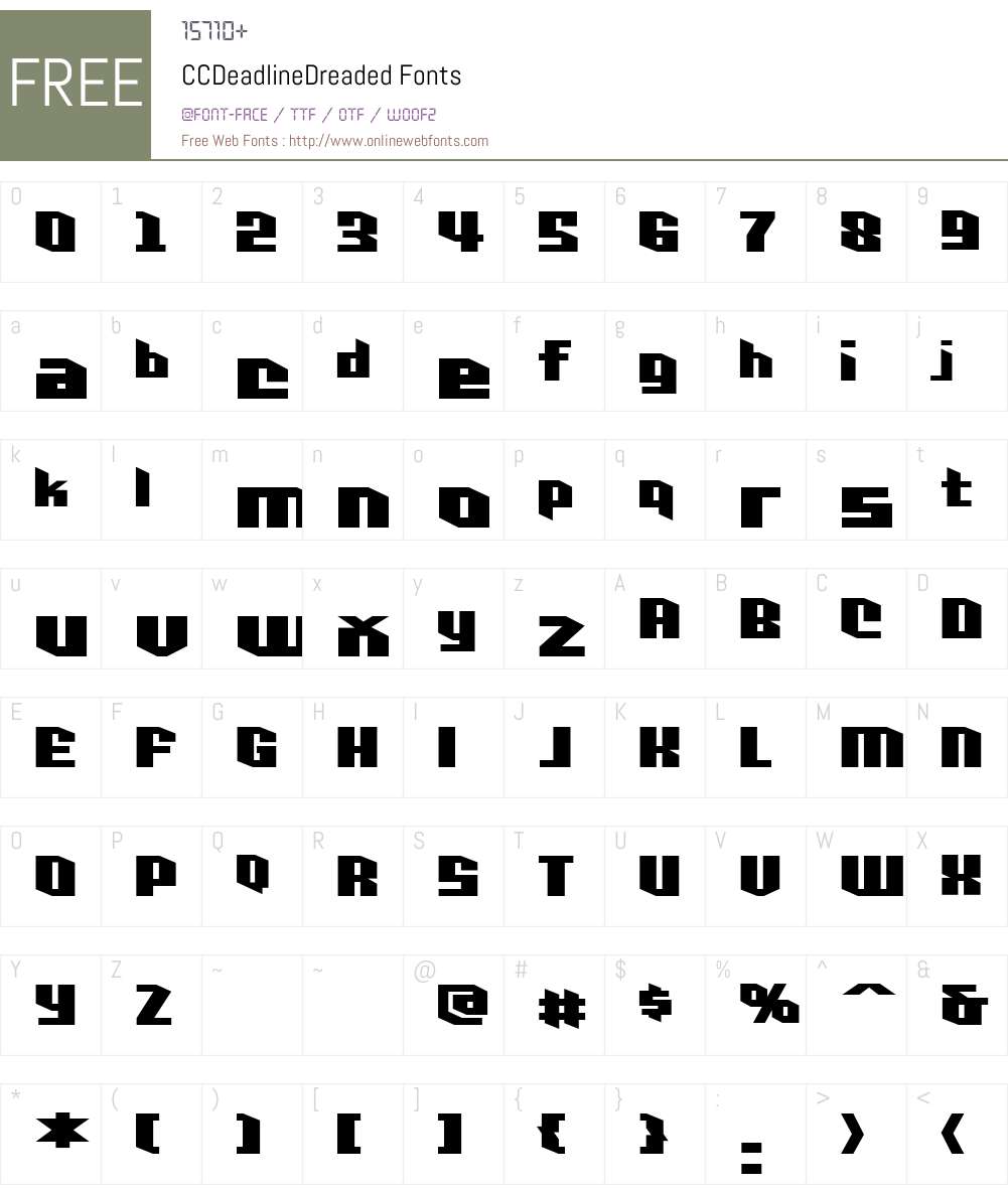 CCDeadlineDreaded Font Screenshots