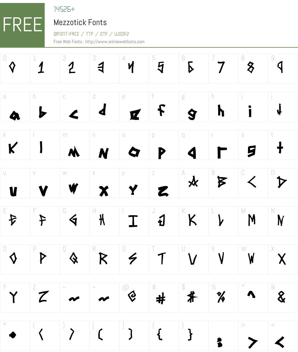 Mezzotick Font Screenshots