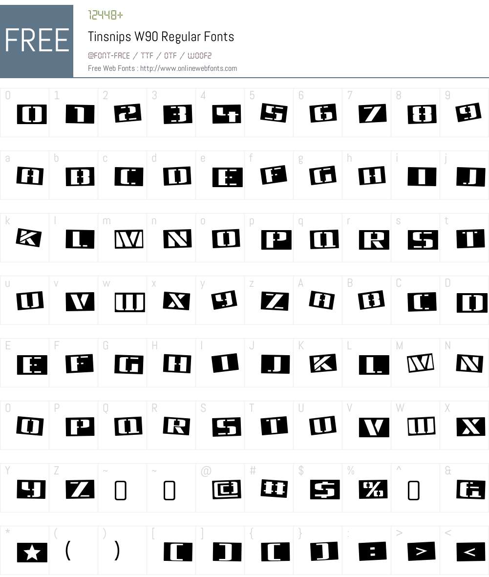 TinsnipsW90-Regular Font Screenshots