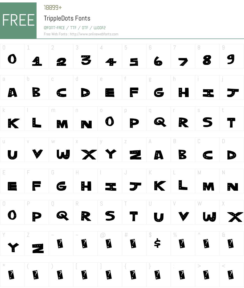 TrippleDots Font Screenshots