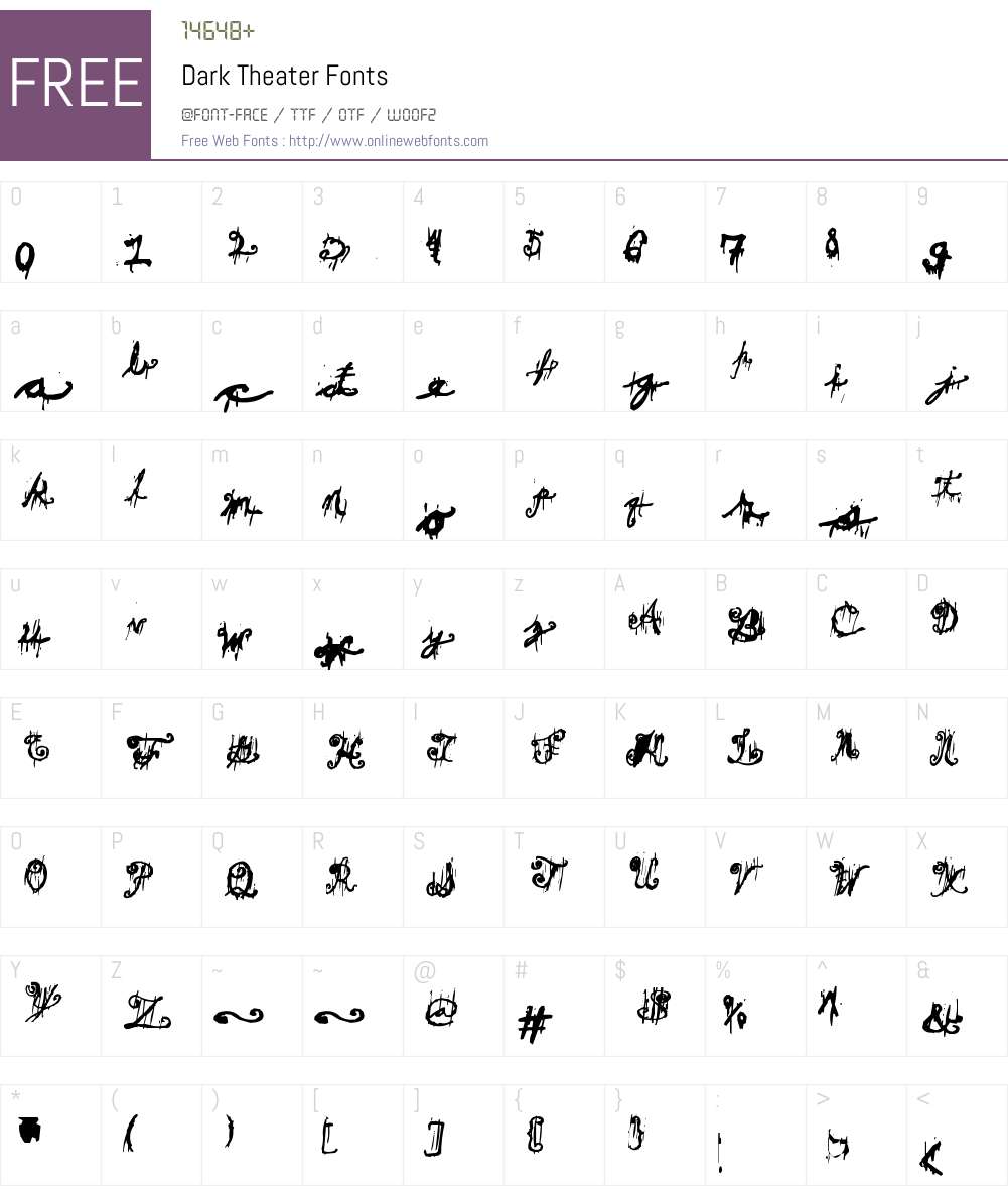 Dark Theater Font Screenshots