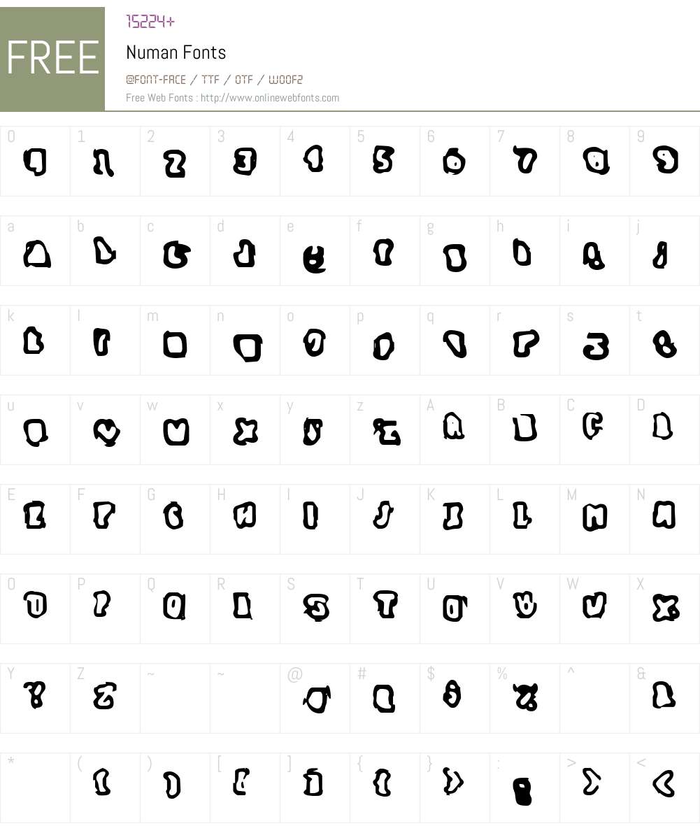 Numan Font Screenshots