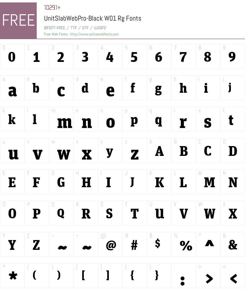 UnitSlabWebPro-BlackW01-Rg Font Screenshots