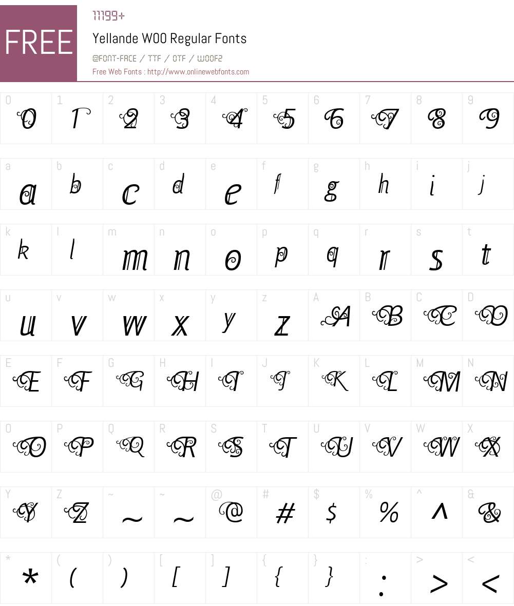 YellandeW00-Regular Font Screenshots