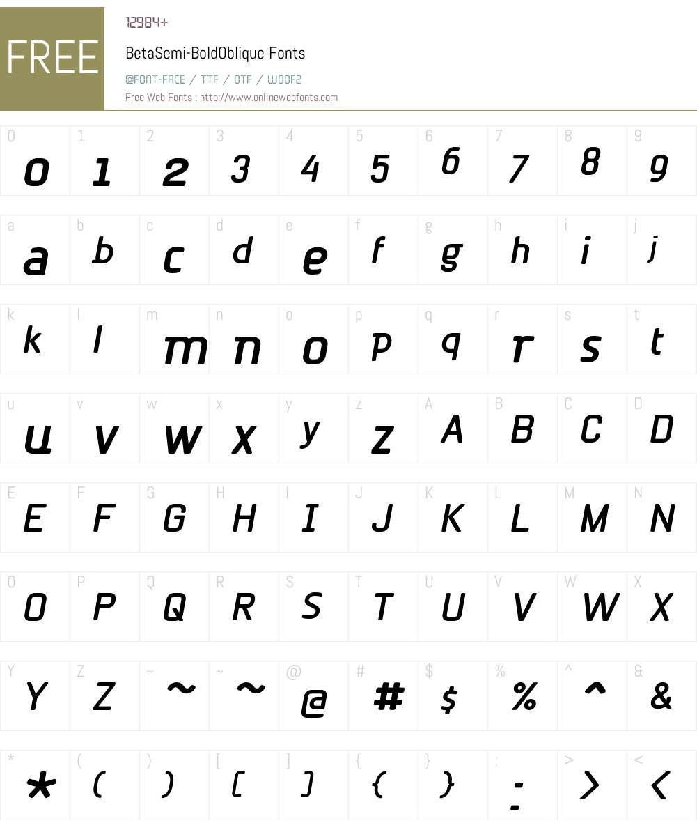 BetaSemi Font Screenshots