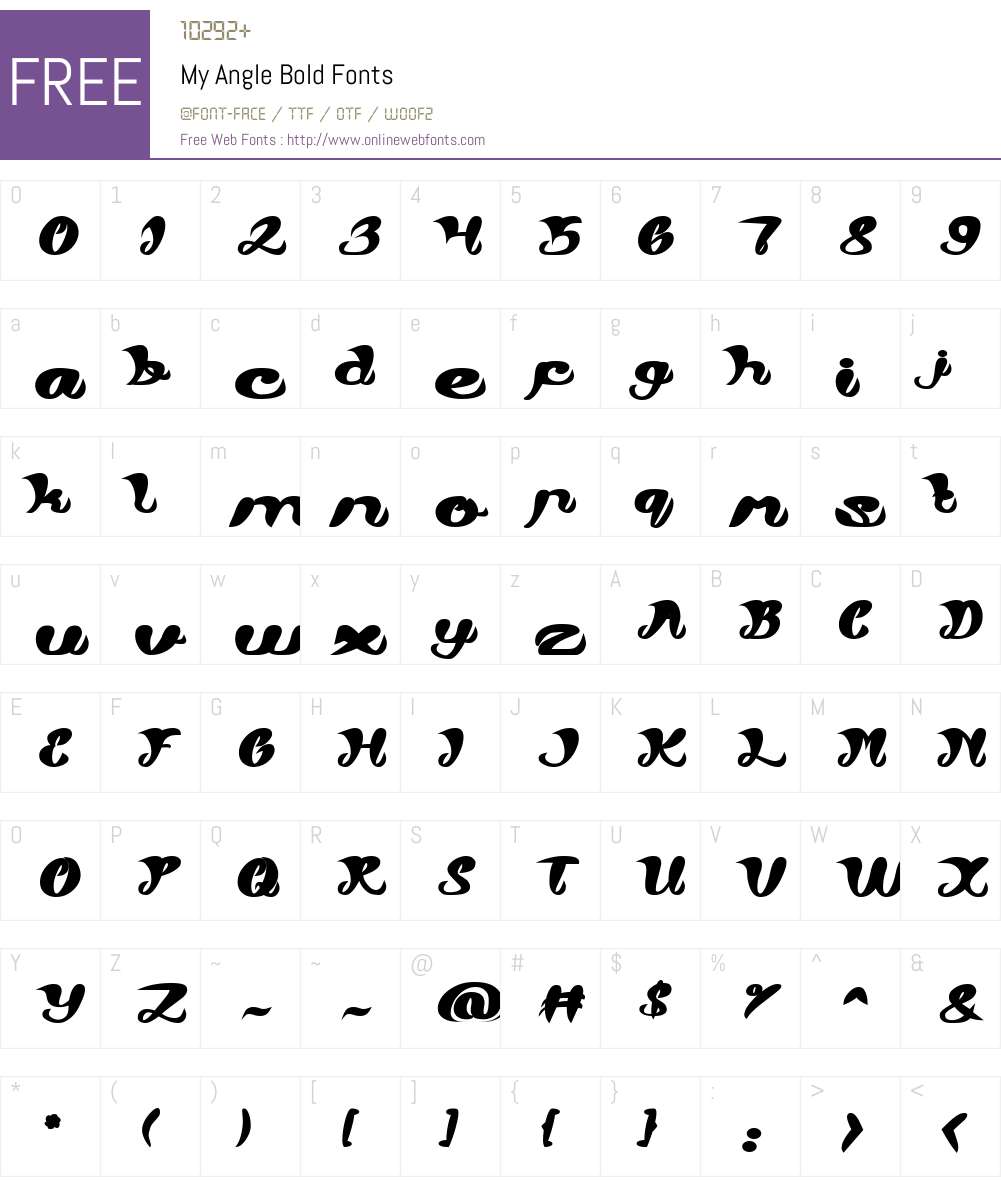 My Angle Bold 1.00;February 16, 2019;FontCreator 11.5.0.2430 64-bit ...