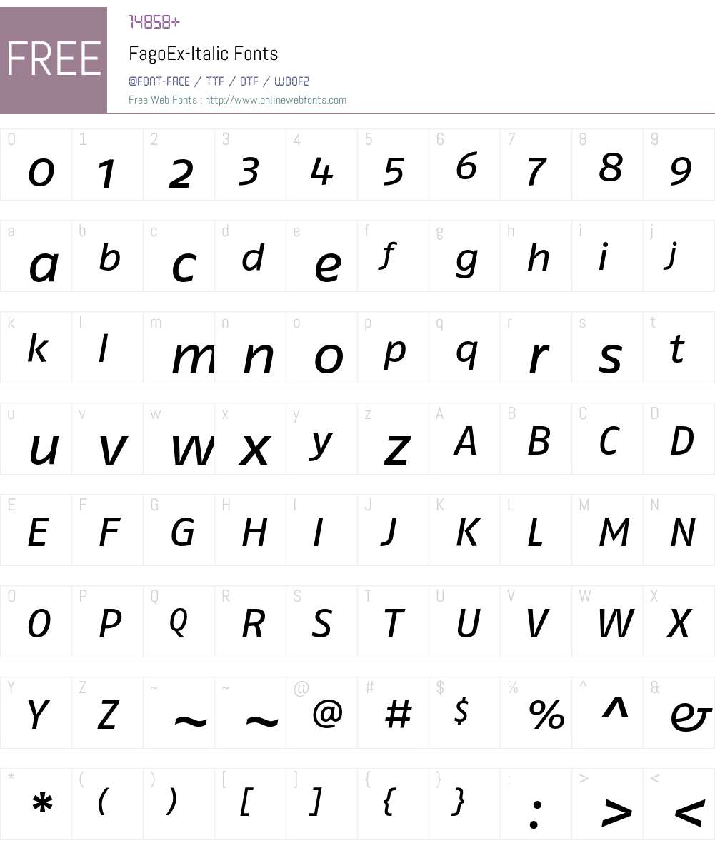 FagoEx Font Screenshots