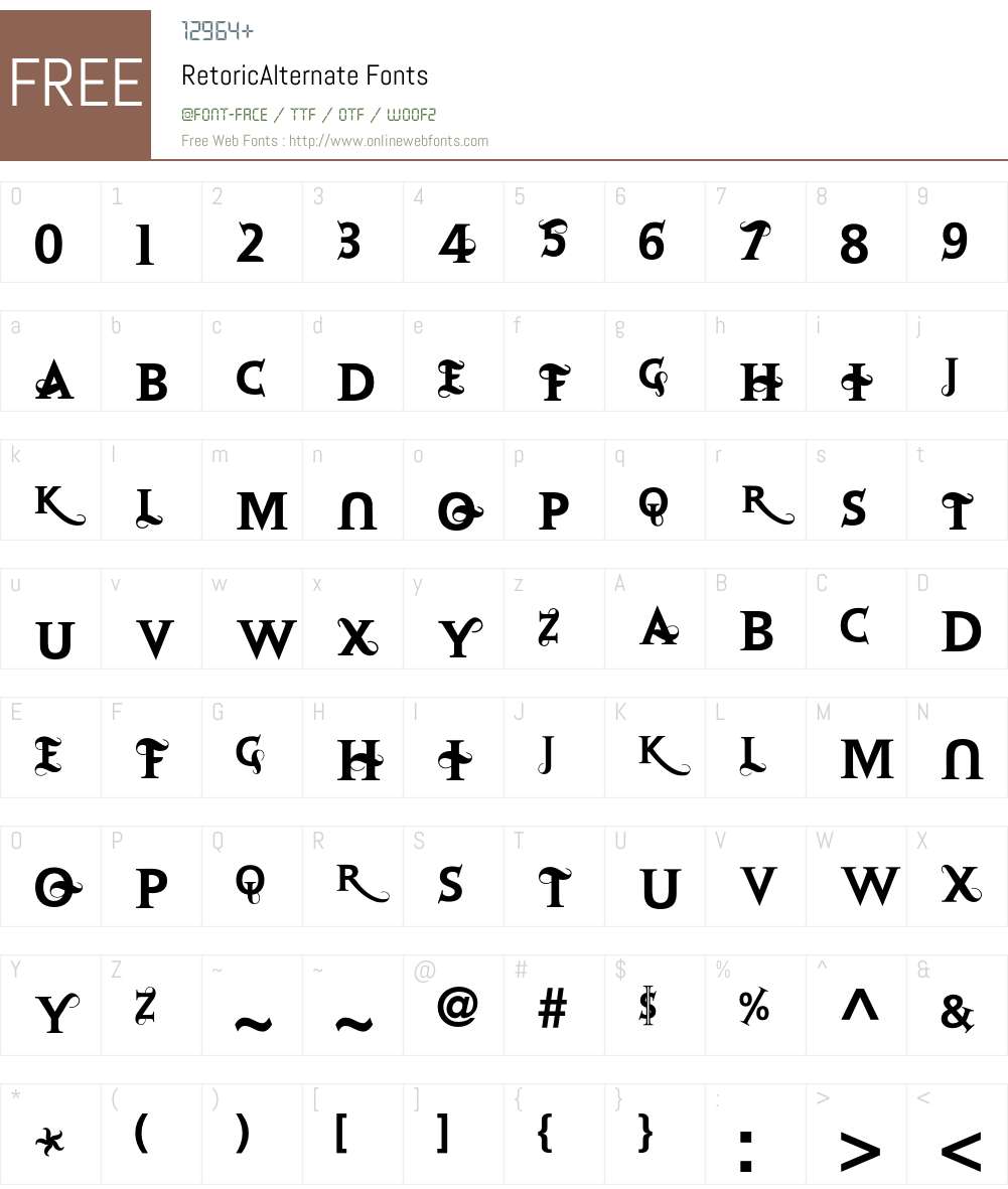 Retoric Font Screenshots