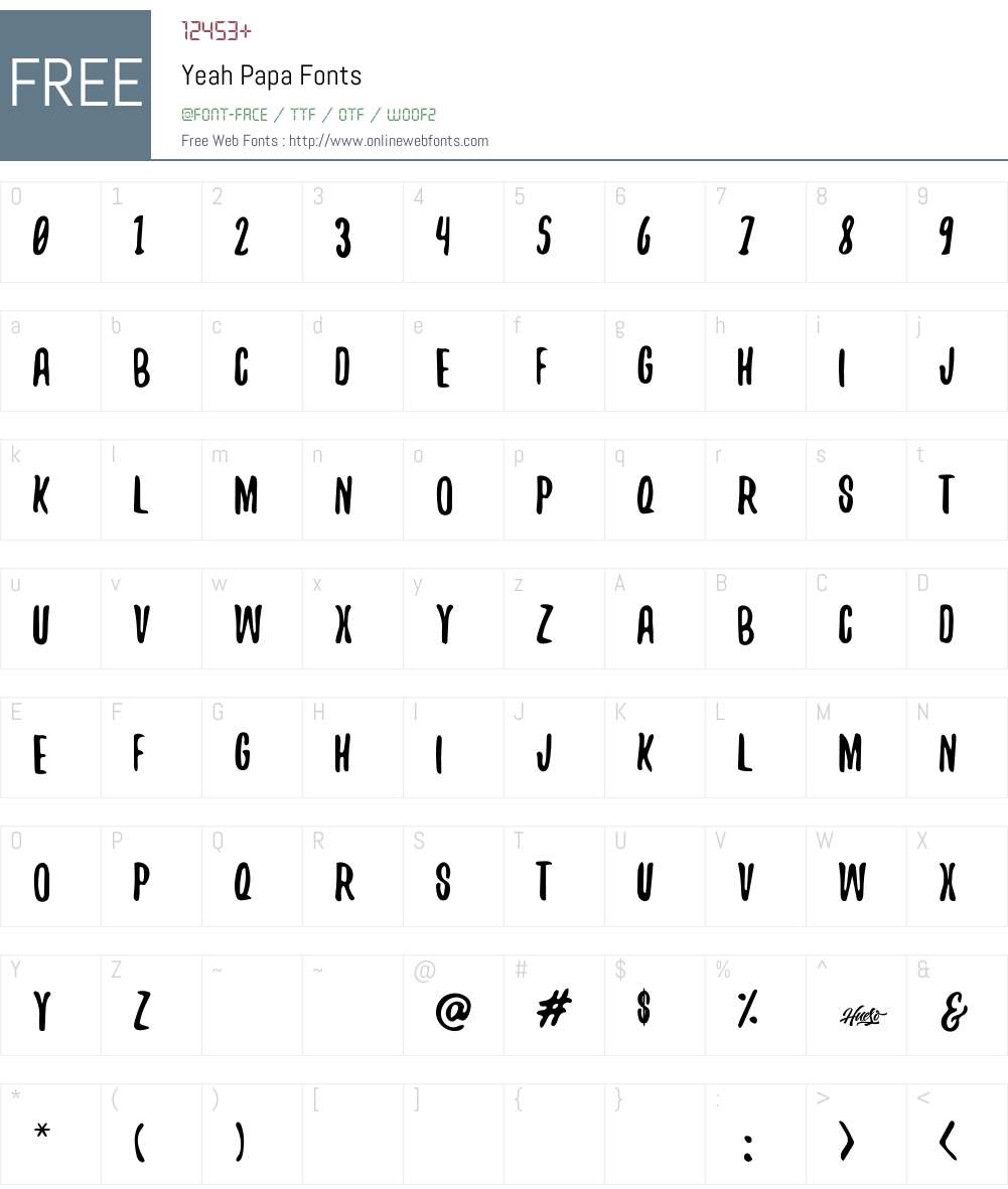 Yeah Papa Font Screenshots