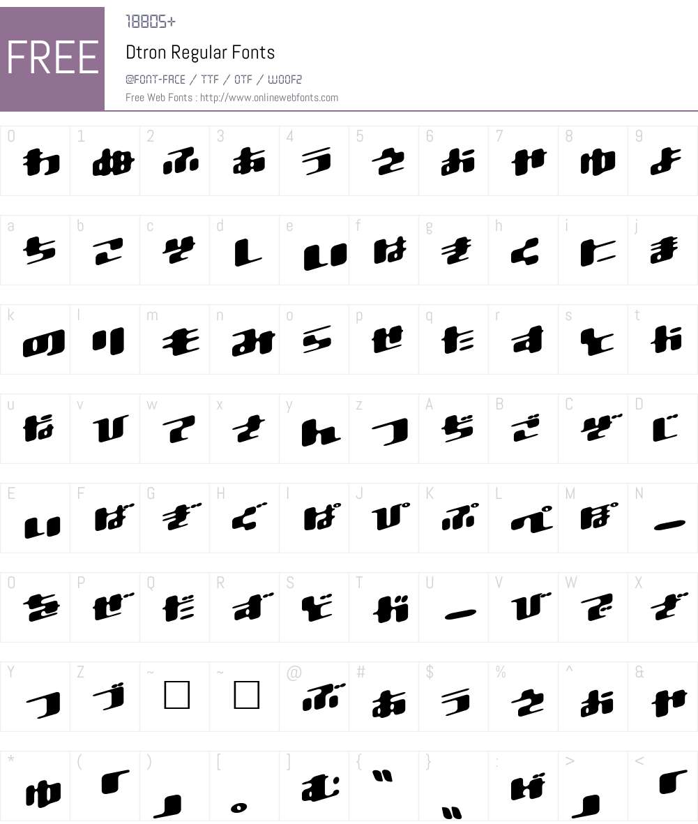 Dtron Font Screenshots