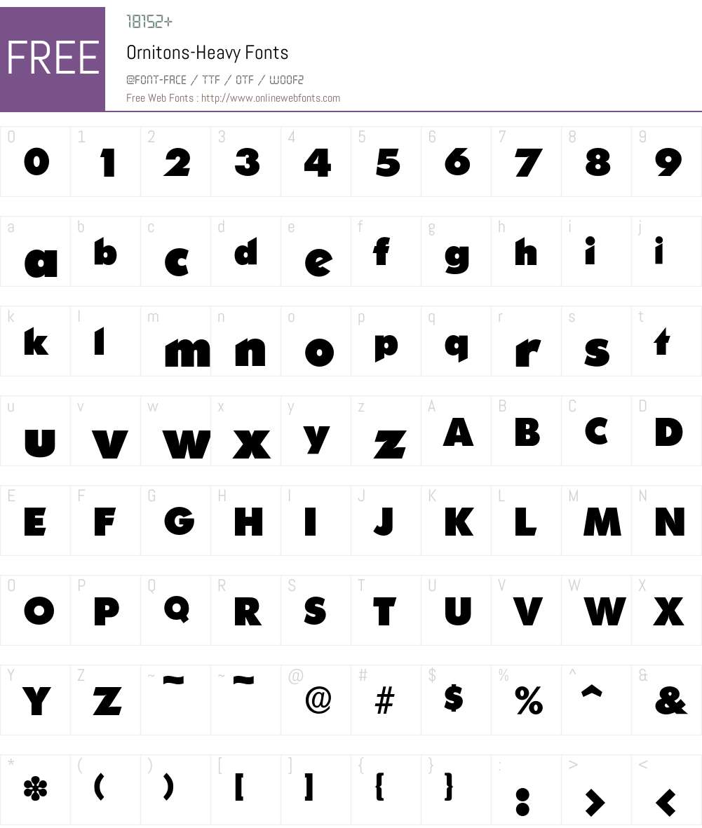 Ornitons-Heavy Font Screenshots