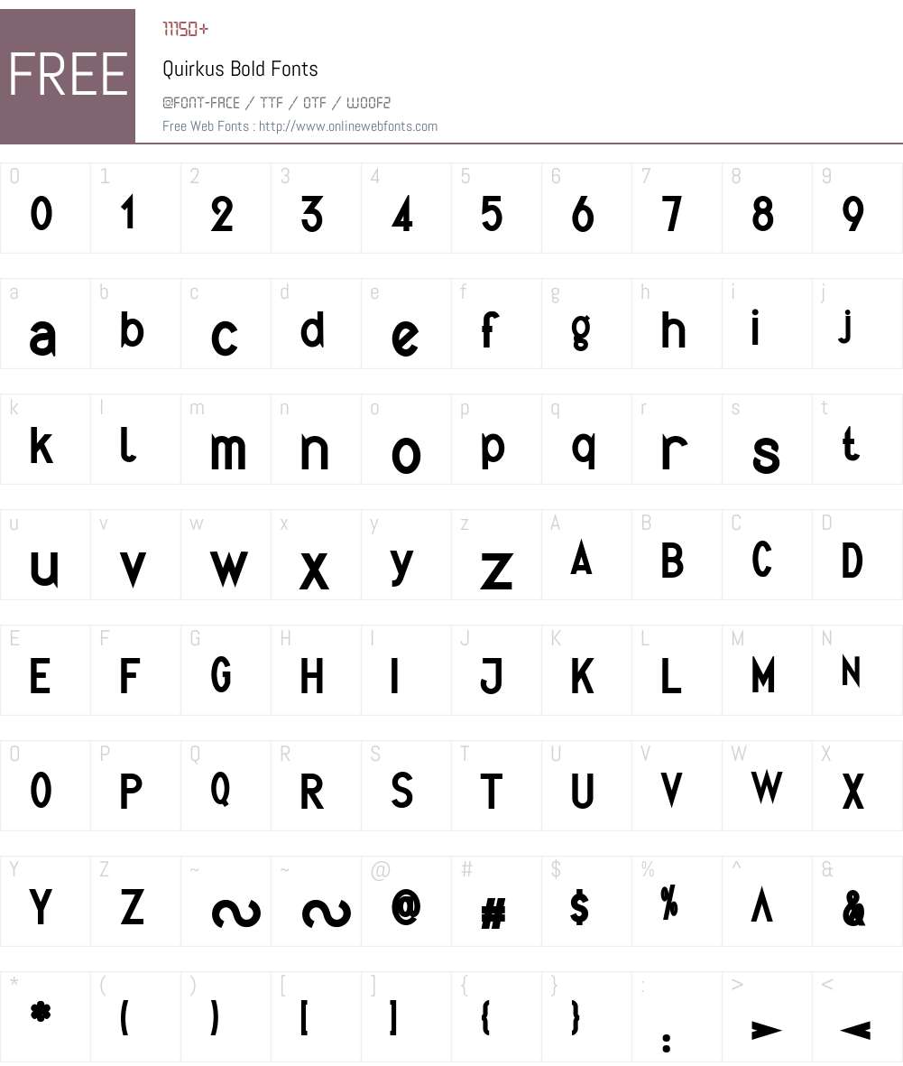 Quirkus Font Screenshots