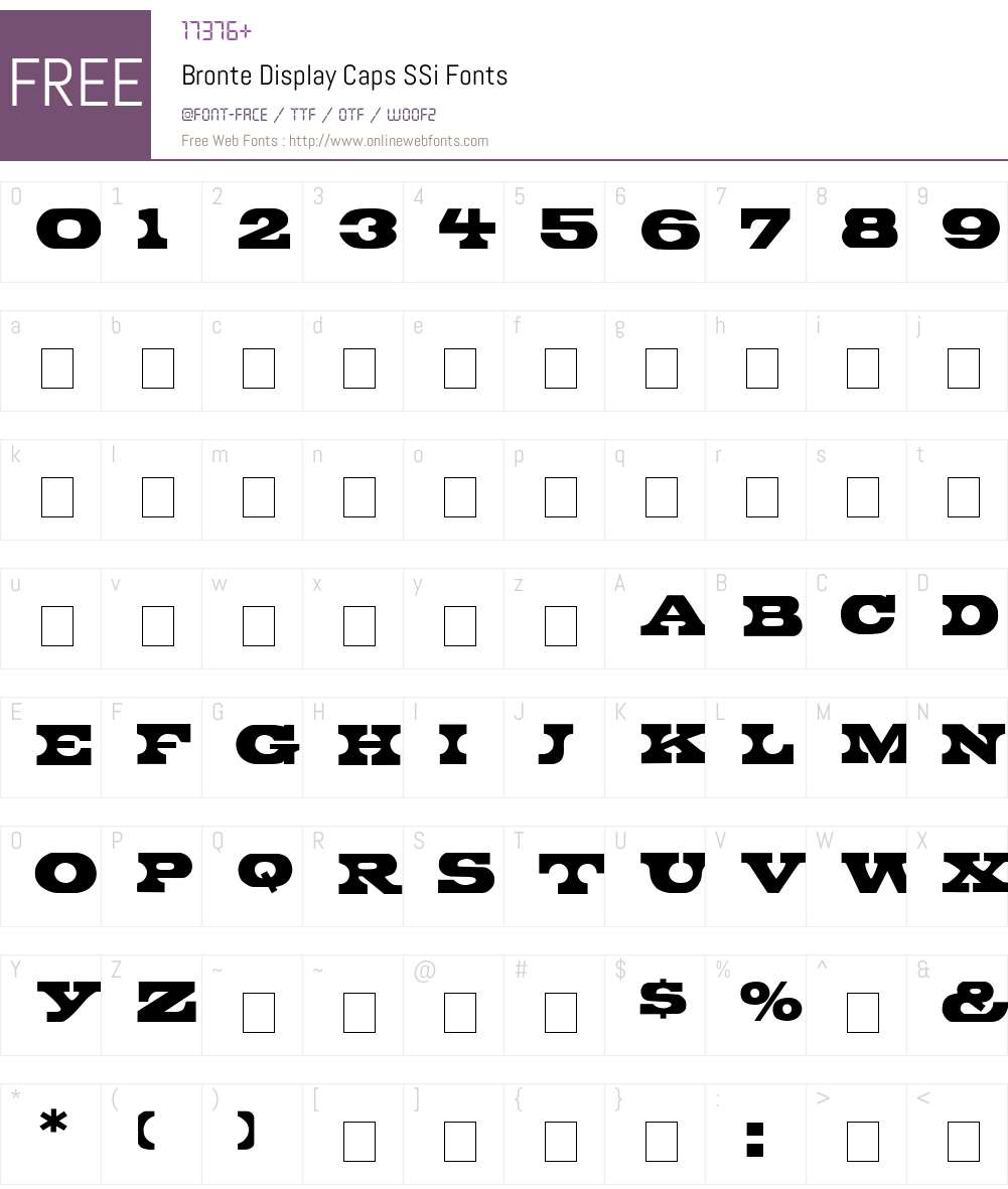 Bronte Display Caps SSi Font Screenshots