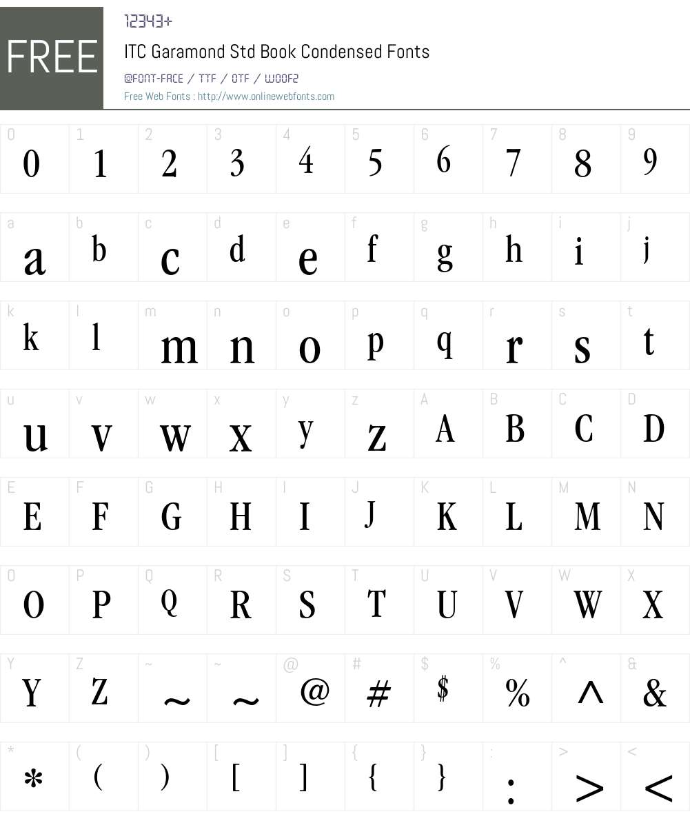 ITC Garamond Std Font Screenshots