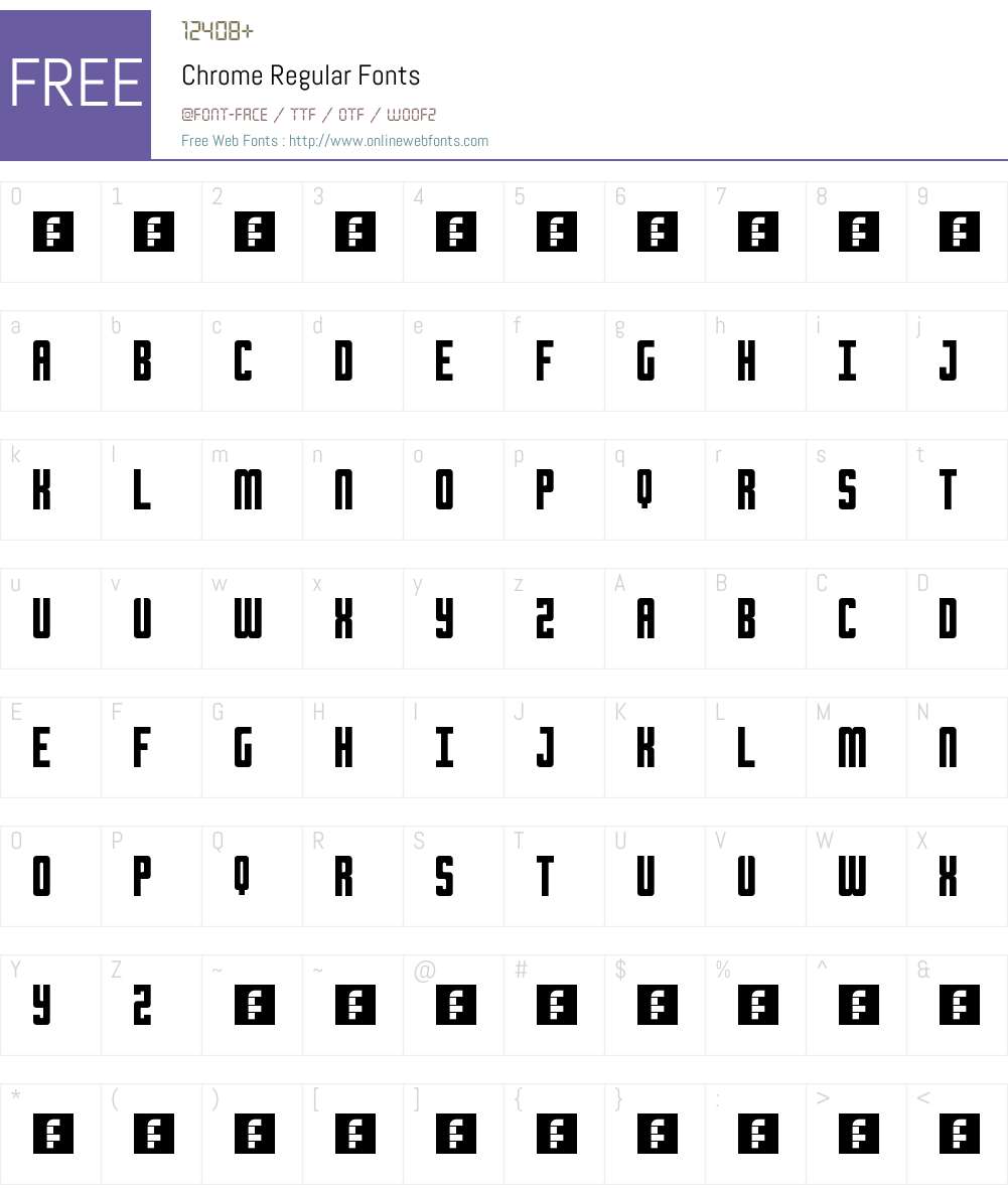 Chrome Font Screenshots