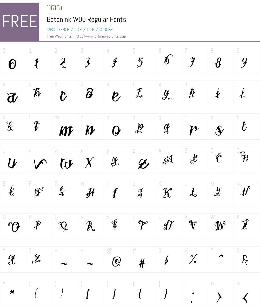 BotaninkW00-Regular Font Screenshots
