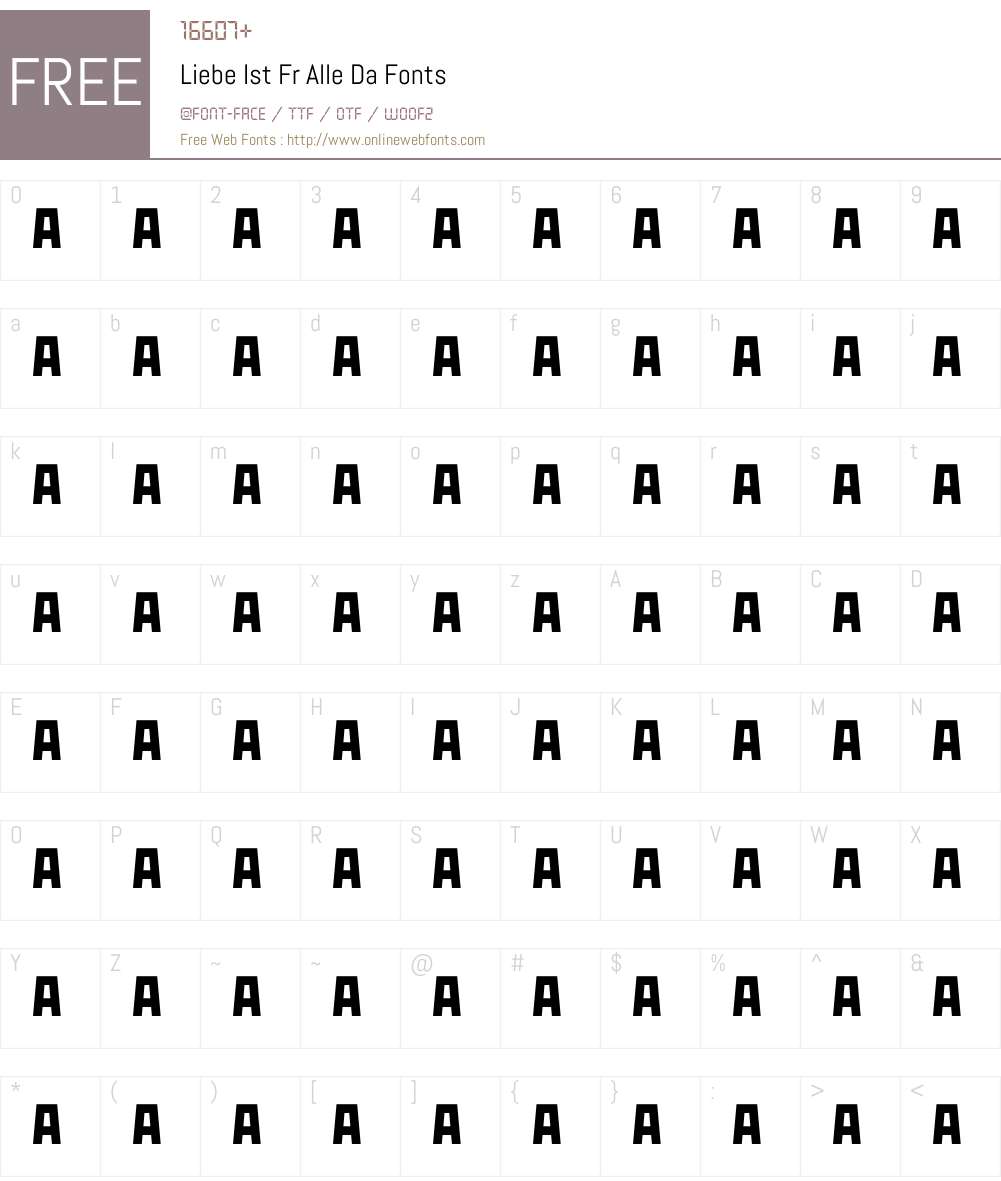 Liebe Ist Fr Alle Da Font Screenshots