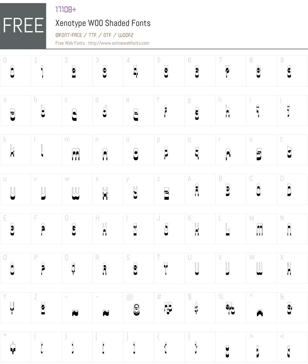 XenotypeW00-Shaded Font Screenshots