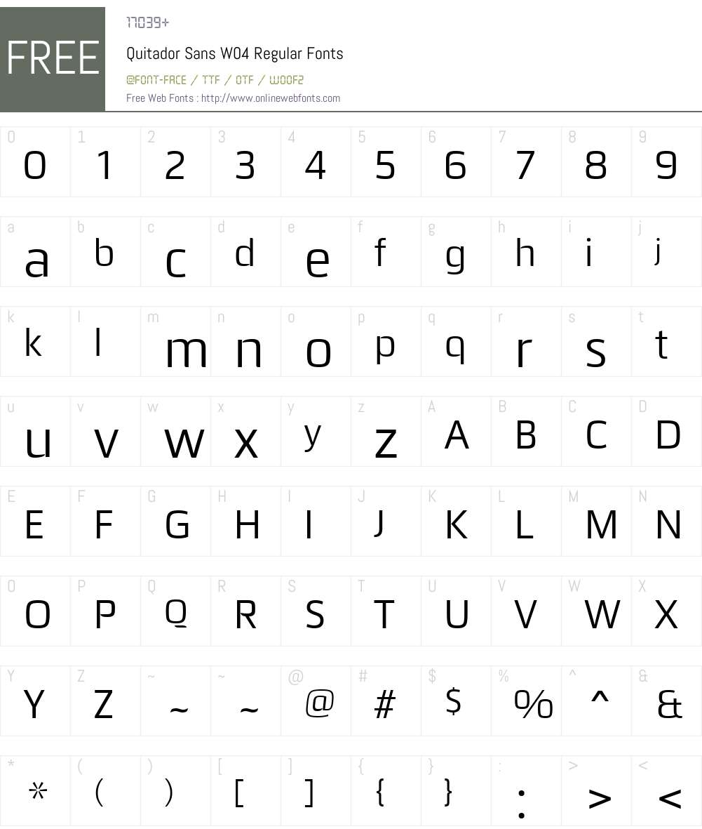 Quitador Sans Font Screenshots