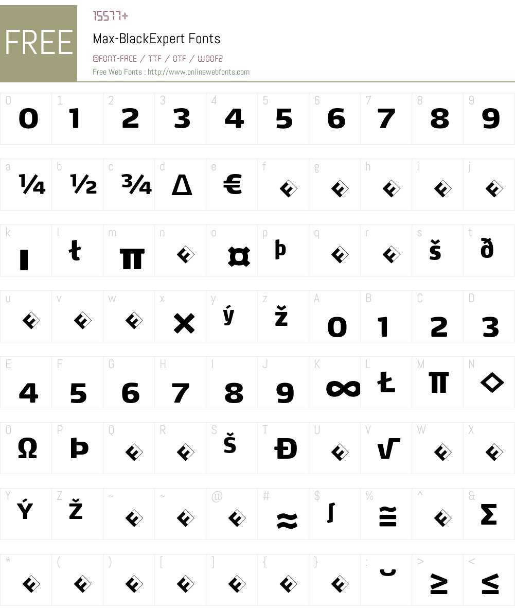 Max-BlackExpert Font Screenshots