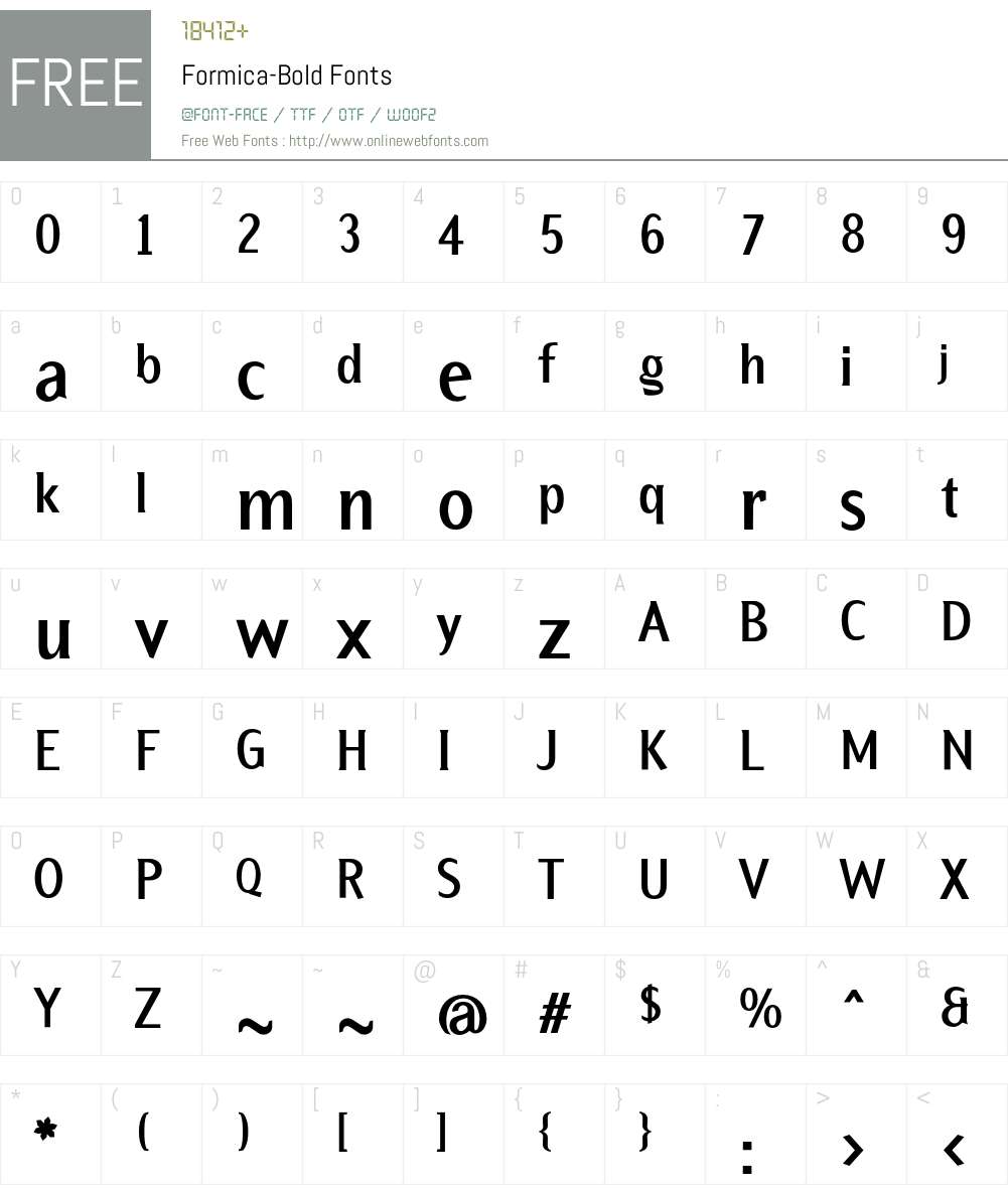 Formica Font Screenshots