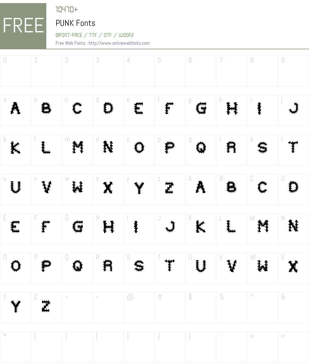 PUNK Font Screenshots