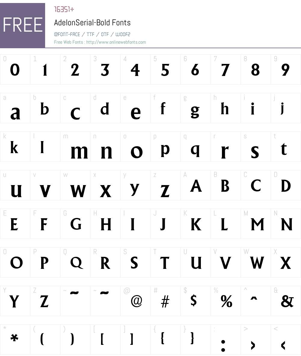 AdelonSerial Font Screenshots