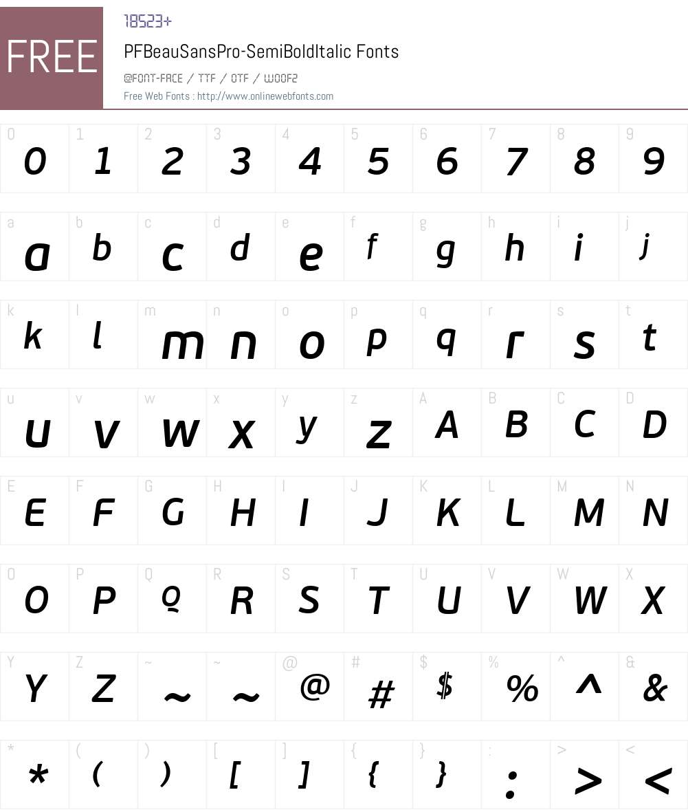 PF BeauSans Pro Font Screenshots