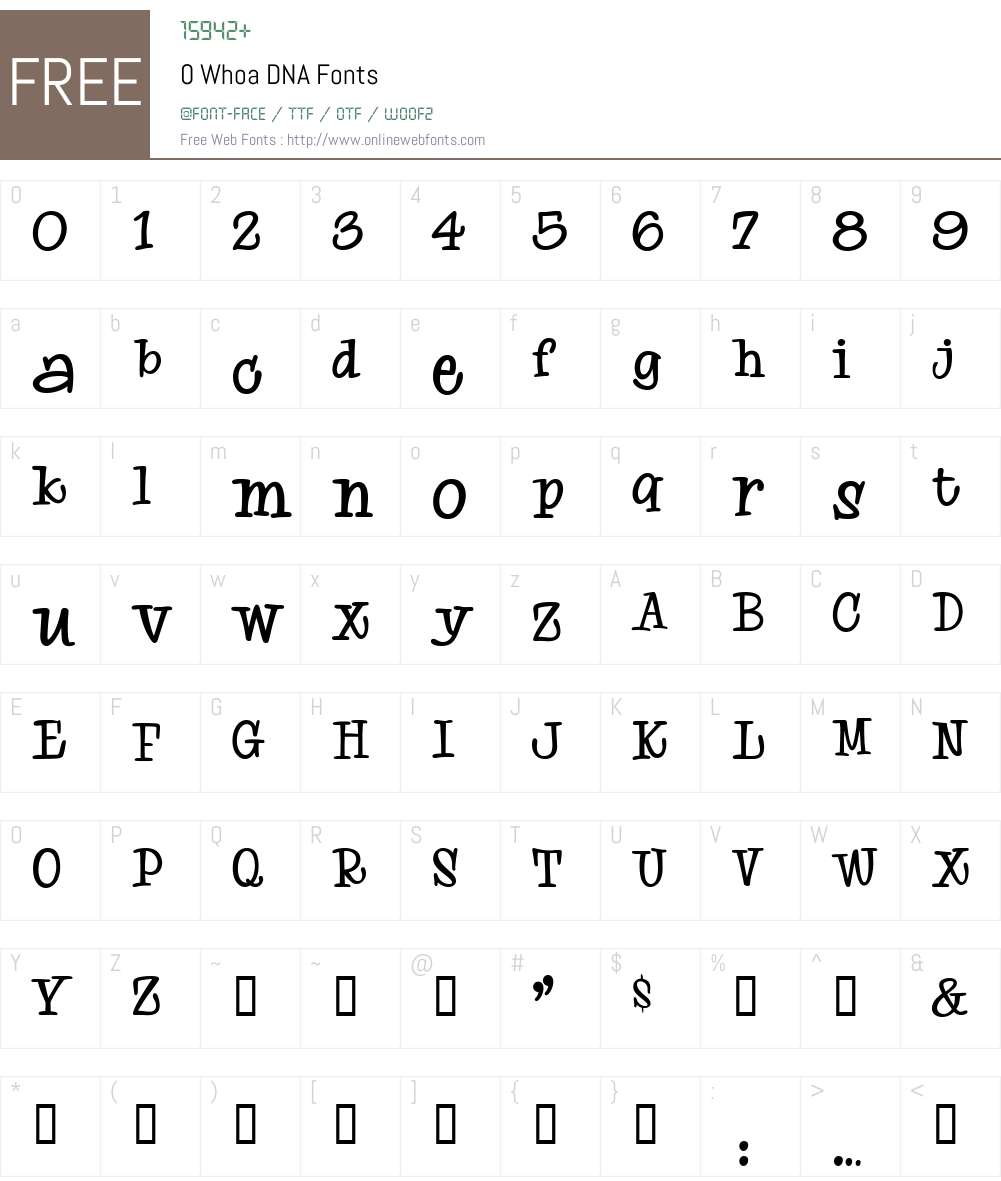 0 Whoa DNA Font Screenshots