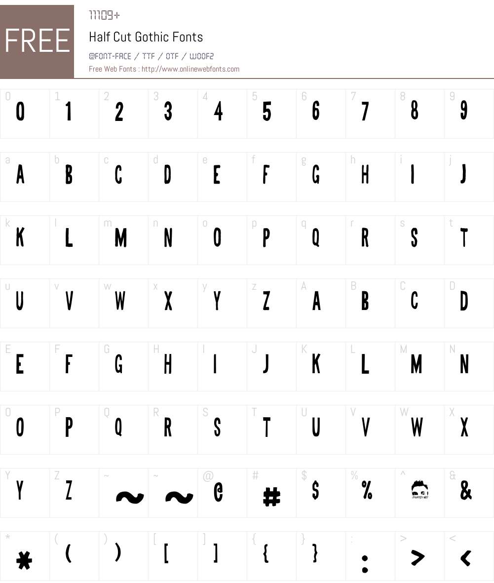 Half Cut Gothic Font Screenshots