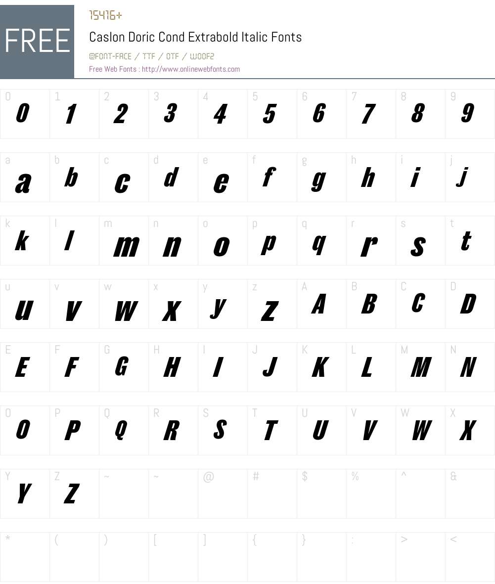 Caslon Doric Cond Extrabold Font Screenshots
