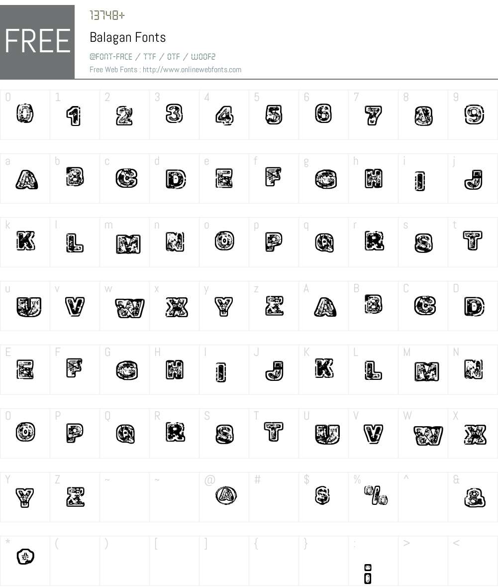 Balagan Font Screenshots
