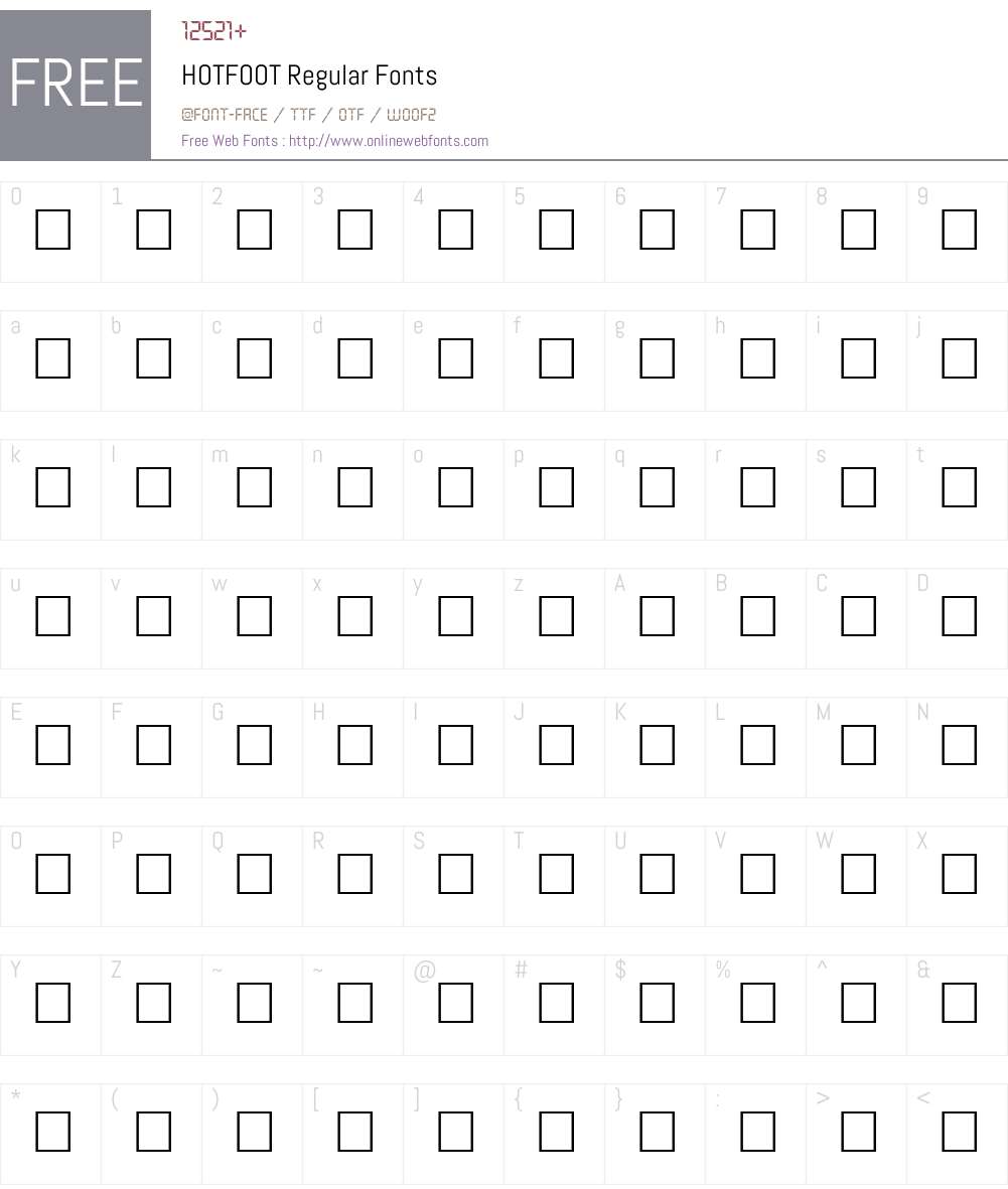 HOTFOOT Font Screenshots