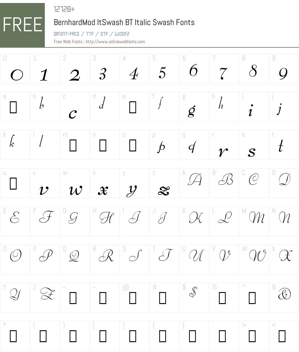 BernhardMod ItSwash BT Font Screenshots