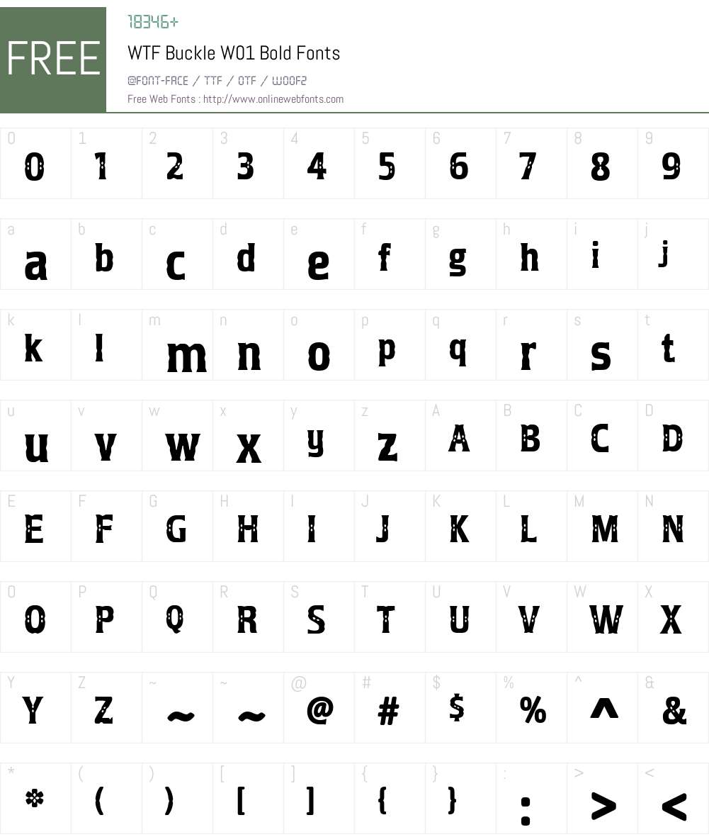 WTFBuckleW01-Bold Font Screenshots