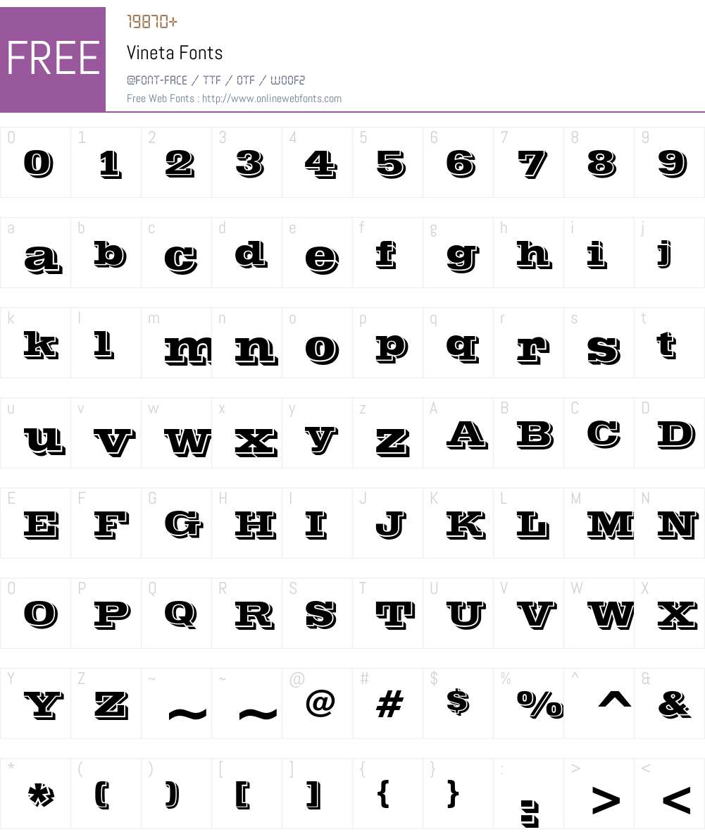 Vineta Font Screenshots