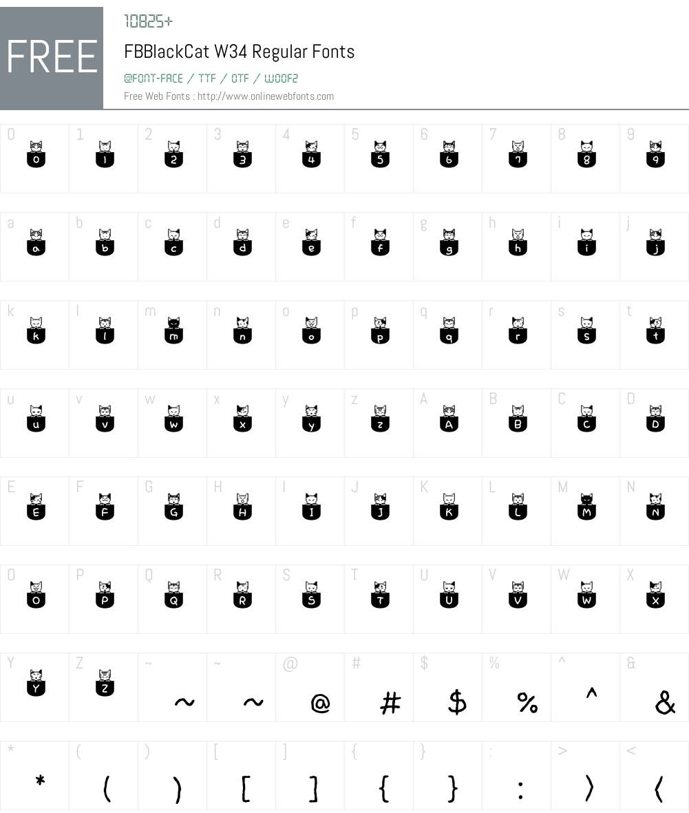 FBBlackCatW34-Regular Font Screenshots