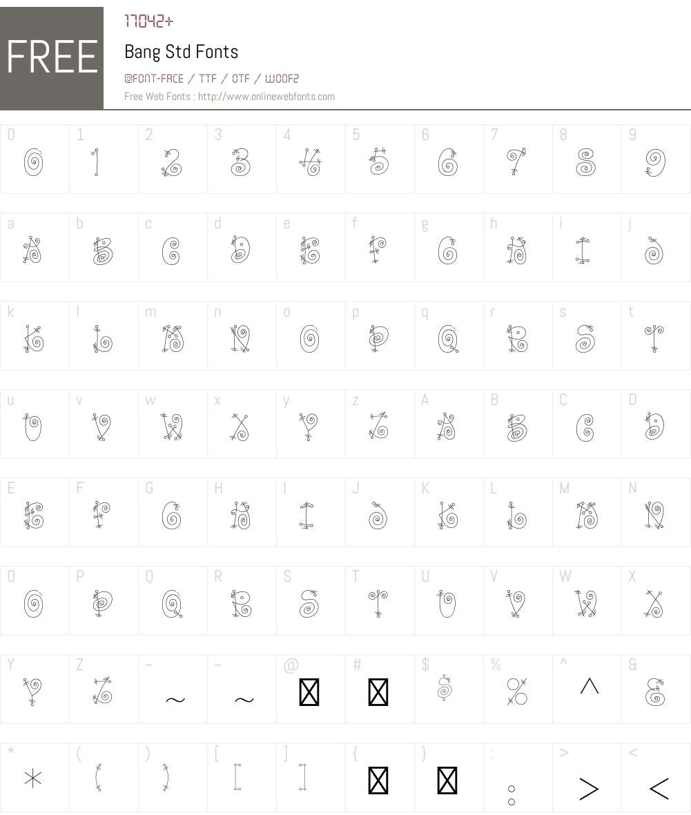 Bang Std Font Screenshots