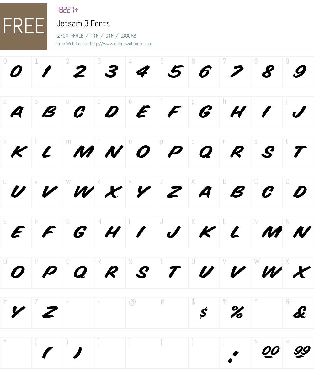 Jetsam 3 Font Screenshots