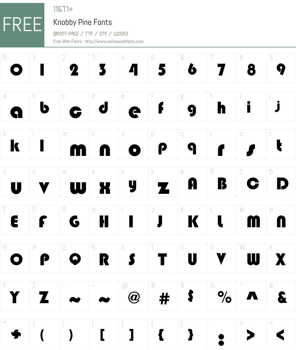 Knobby Pine Font Screenshots