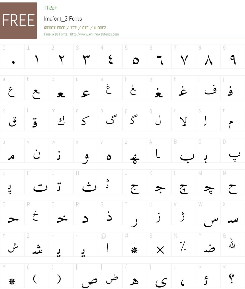 Irnafont_2 Font Screenshots