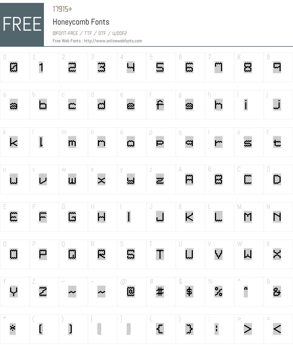 Honeycomb Font Screenshots