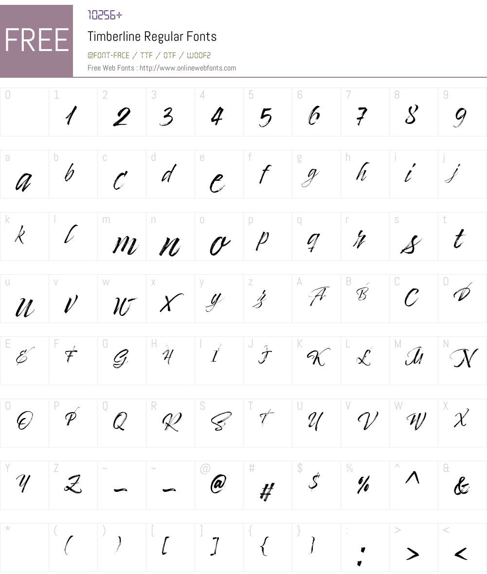 Timberline Font Screenshots