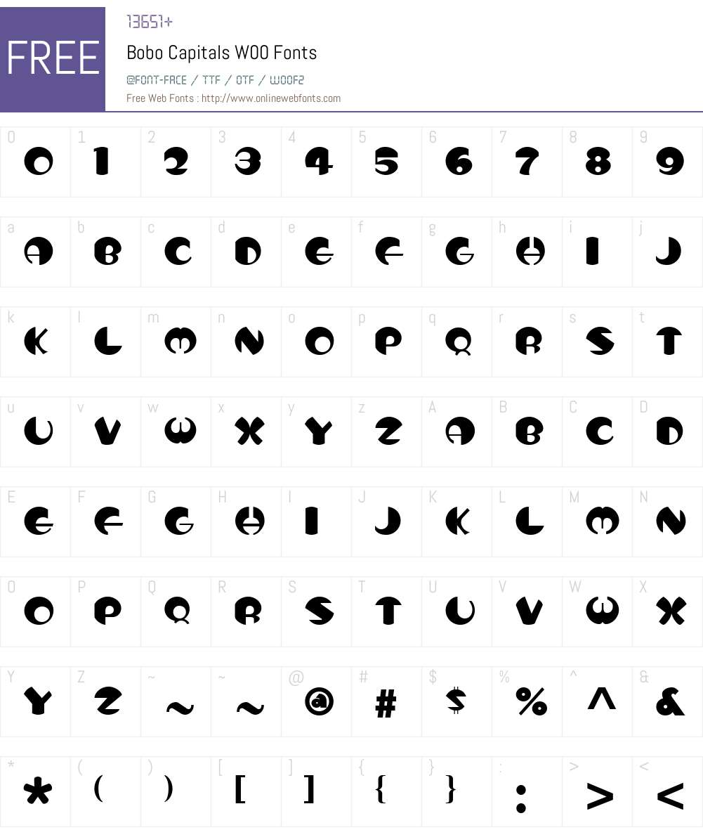 BoboCapitalsW00 Font Screenshots